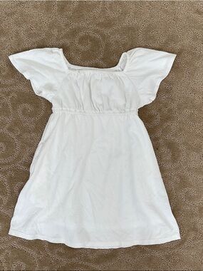 Uniqlo White Flutter-Sleeve Summer Dress